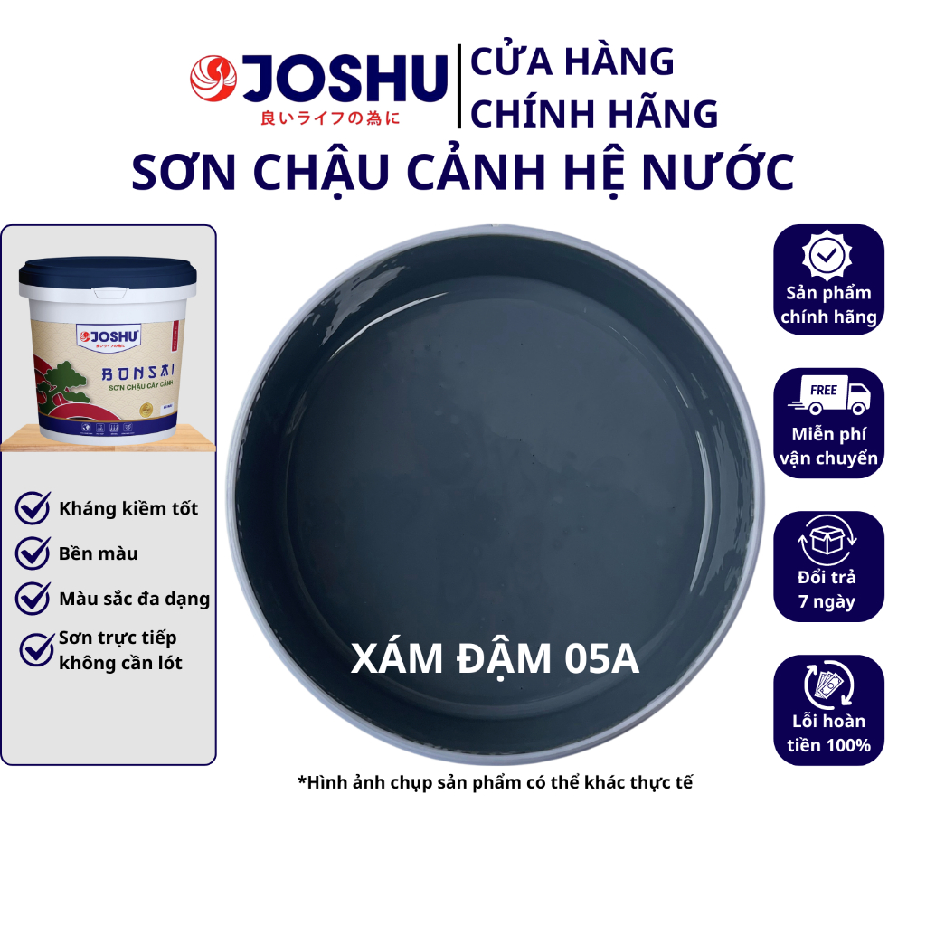 Sơn chậu cảnh Joshu màu xám đậm 05A hộp 1 Lit - hệ nước