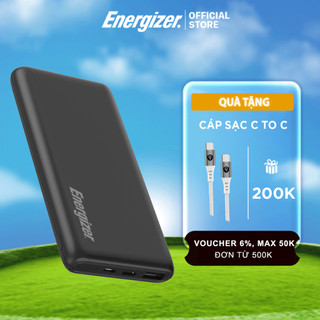 Sạc dự phòng Energizer 10000mAh UE1005x -Thiết kế gọn nhẹ, tích hợp 2 cổng ouputs tiện lợi - Hàng chính hãng