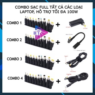 Bộ đầu nối chuyển đổi Type C to DC 5.5x2.5mm sạc các dòng laptop thông dụng hỗ trợ 100W HP Dell Acer Asus Lenovo MSI