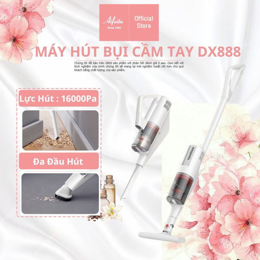 Máy Hút Bụi Gia Đình Cầm Tay DX888 Công Suất 600W Lực Hút 16000Pa Bảo Hành 12 Tháng