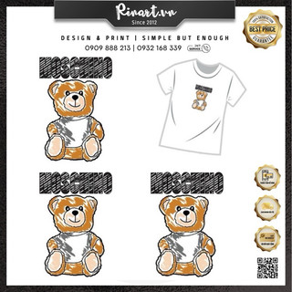Decal Logo Sticker Patch in áo ủi trực tiếp lên vải hình gấu Mos siêu cưng
