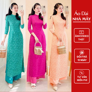 Áo dài nữ, gấm thanh liễu cao cấp, mềm mịn mát, thướt tha, nhiều màu - áo dài nhà mây