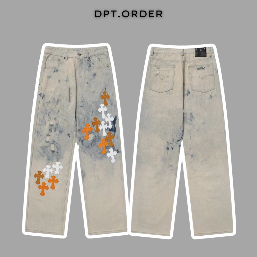 (Best quality) Quần Jeans Chrome Heart TEJANOS Cực Chất