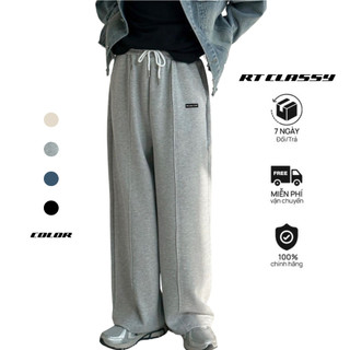 Quần nỉ ống rộng phong cách hàn quốc realitee basic track pants