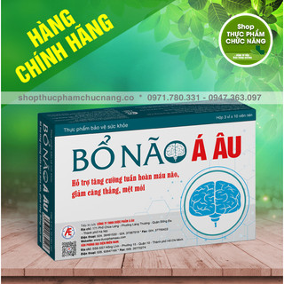 Bổ Não Á Âu - Hộp 30v -  Hỗ trợ tăng cường tuần hoàn máu não giảm đau đầu, chóng mặt do thiểu năng tuần hoàn não