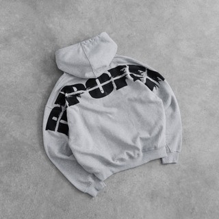 RIPOFFF Backbullet Boxy Hoodie - Grey (Áo khoác tay dài nỉ bông)