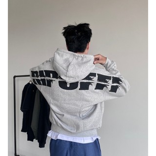 RIPOFFF Backbullet Boxy Hoodie - Grey (Áo khoác tay dài nỉ bông)