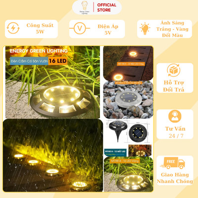 Đèn Cắm Cỏ Sân Vườn Tròn Energy Green Lighting MT-9814 (8 LED - 20LED) Sử Dụng Năng Lượng Mặt Trời