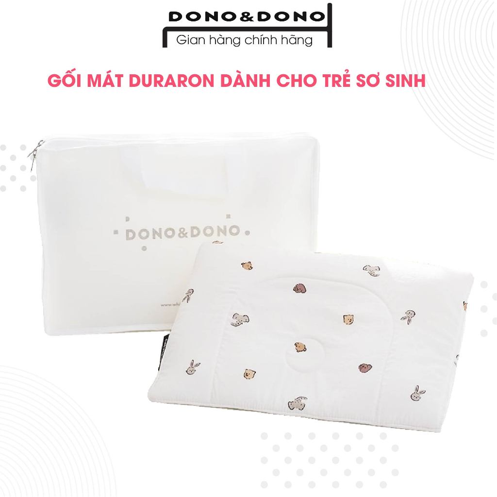 Gối sơ sinh Hàn Quốc, công nghệ Duraron siêu thoáng mát, dễ dàng điều chỉnh độ cao, mềm mại êm ái - DonoDono