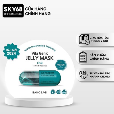 Mặt Nạ Làm Dịu & Phục Hồi Da BANOBAGI PREMIUM Vita Genic Jelly Mask Cica 30ml - CICA (NEW)