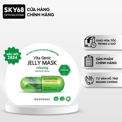 Mặt Nạ Làm Dịu & Phục Hồi BANOBAGI PREMIUM Vita Genic Jelly Mask Relaxing 30ml - XANH LÁ (NEW)