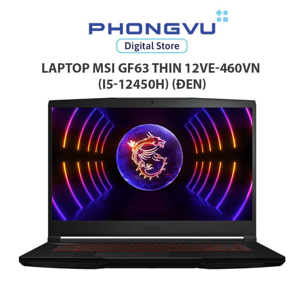 Laptop MSI GF63 Thin 12VE-460VN (i5-12450H) (Đen) - Bảo hành 12 tháng