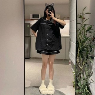 Sét bộ pyjama đùi xốp cổ sen
