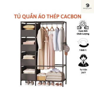 Tủ Treo Quần Áo Bằng Kim Loại DECOR Kệ, Tủ Treo Quần Áo Láp Ráp Tiện Lợi Thông Minh Dễ Dàng TQAS