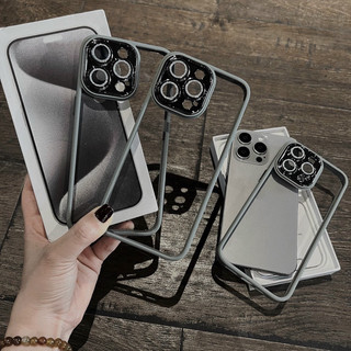 ỐP IPHONE CAM NHŨ VIỀN XÁM CHỐNG BẨN