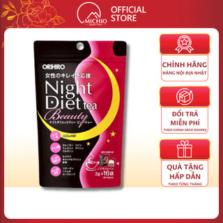 Trà giảm cân Night Diet Beauty Collagen Orihiro Nhật Bản 16 gói