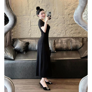 Váy Zip Dài  Cổ Vuông Cộc Tay Thời Trang Xinh Đẹp  Cho Bạn Nữ