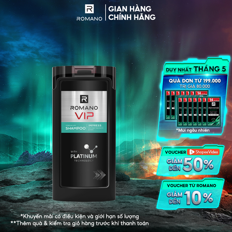 Dầu gội nam Romano VIP IMPRESS 180G