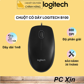 Chuột máy tính Logitech B100 Có dây - Chính Hãng
