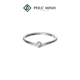 Nhẫn bạc freesize đính đá giữa