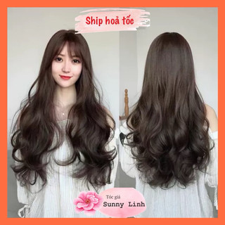 Tóc giả nguyên đầu siêu cấp xoăn dài