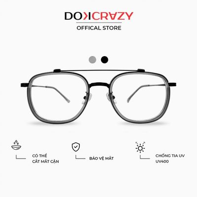 Gọng kính DOKCRAZY DANA chất liệu hợp kim không gỉ dáng chữ nhật, mắt kính chống ánh sáng xanh