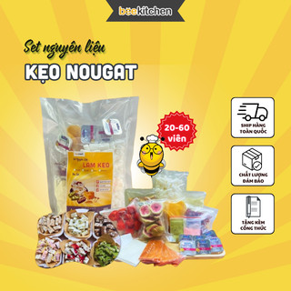 Set Nguyên Liệu Làm Kẹo Hạnh Phúc Nougat 6 vị cực ngon Nhà Bee - Thành phẩm 300g và1kg