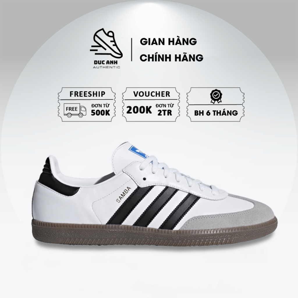 Giày Adidas Samba OG White Black Gum B75806 - Giày Thể Thao Dành Cho Nam Nữ ( Hàng Chính Hãng )
