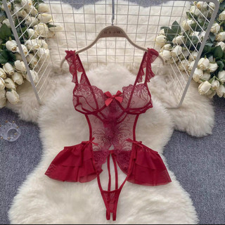 Đồ Ngủ Bodysuit Ren Sexy Xuyên Thấu Hở Đáy Liền Thân Nữ, Đồ Lót Liền Thân Khoét Đũng Gợi Cảm Cho Nữ - LALA HONEY