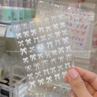 Sticker nơ lụa 5D dán móng tay cao cấp -tib nail