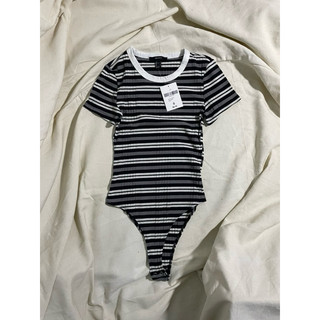 Áo thun bodysuit sọc ngang thun 4 chiều
