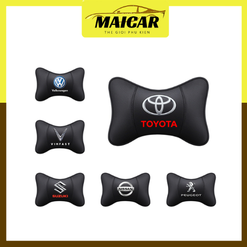 Gối Tựa Đầu Da Ô Tô Cao Cấp, Thoáng Khí Chất Liệu Da PU