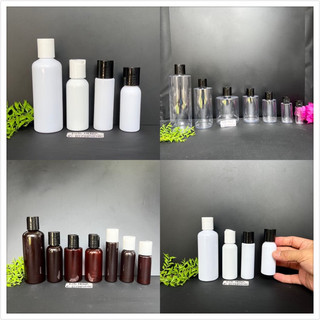 Chai lọ nắp nhấn press - chai nhựa trắng / nâu / trong 100ml 50ml 30ml đựng chiết mỹ phẩm nắp nhấn nhỏ giọt