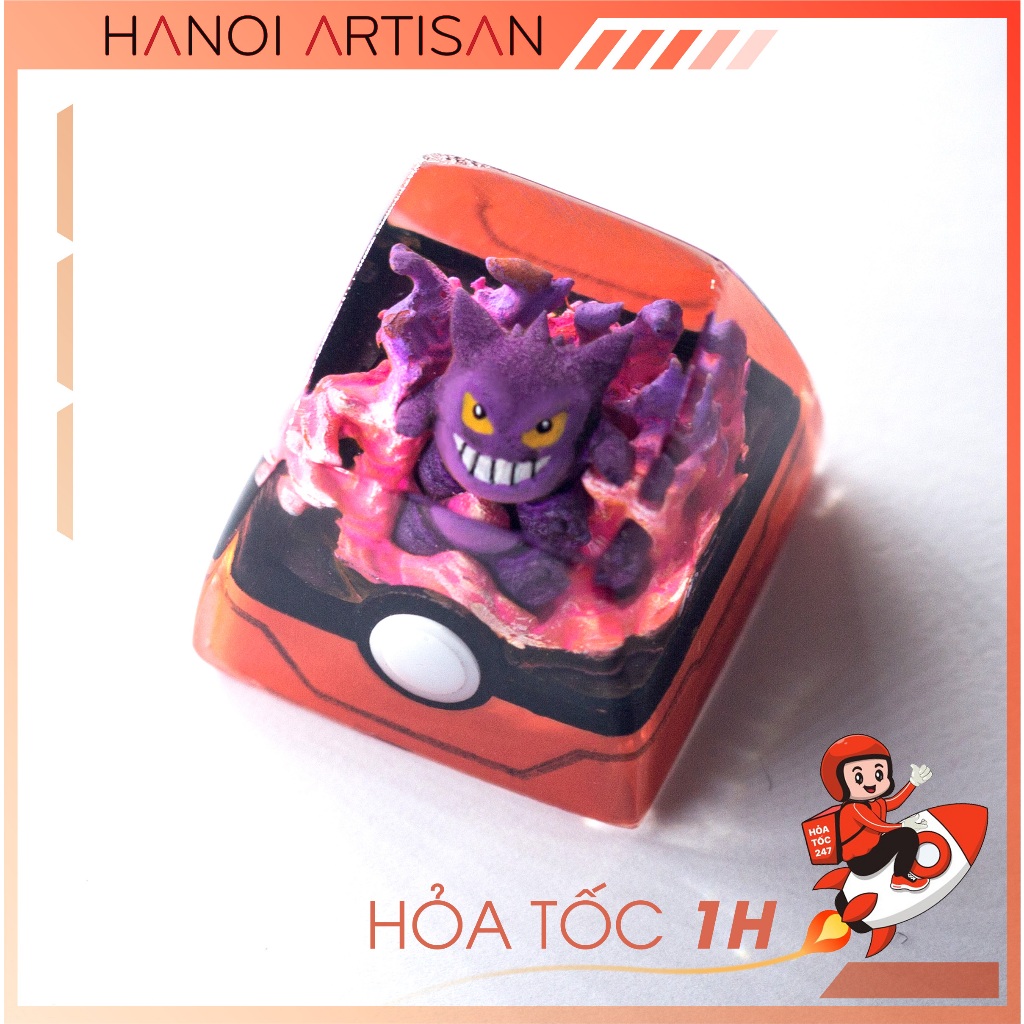 Nút Bàn Phím Cơ KeyCap Lẻ KeyCap Artisan Pokemon Gengar - Keycap Artisan Trang Trí Bàn Phím