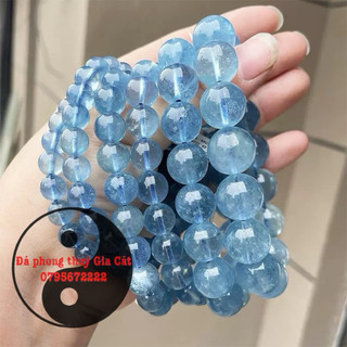 Vòng tay đá aqua tông đậm trong 7A kiểm định