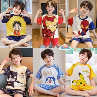 Bộ Đồ Cotton Bé Trai Lớn Siêu Anh Hùng Manga Hoạt Hình Bộ Thun Quần Áo Cộc Bé Trai Lớn Từ 15 - 40kg