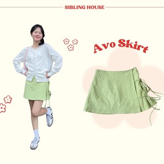  Chân váy nữ ngắn form chữ A điểm nhấn thắt nơ bên hông có lót quần Avo Skirt - Sibling House