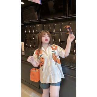 SET ÁO SƠ MI + QUẦN HOA CAM BIGSIZE THƠ LÊ