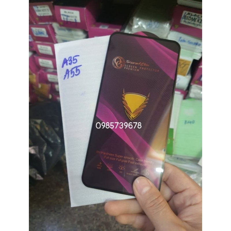 Kính cường lực cho Samsung A35/A55 full màn Hiệu OG bảo vệ máy.