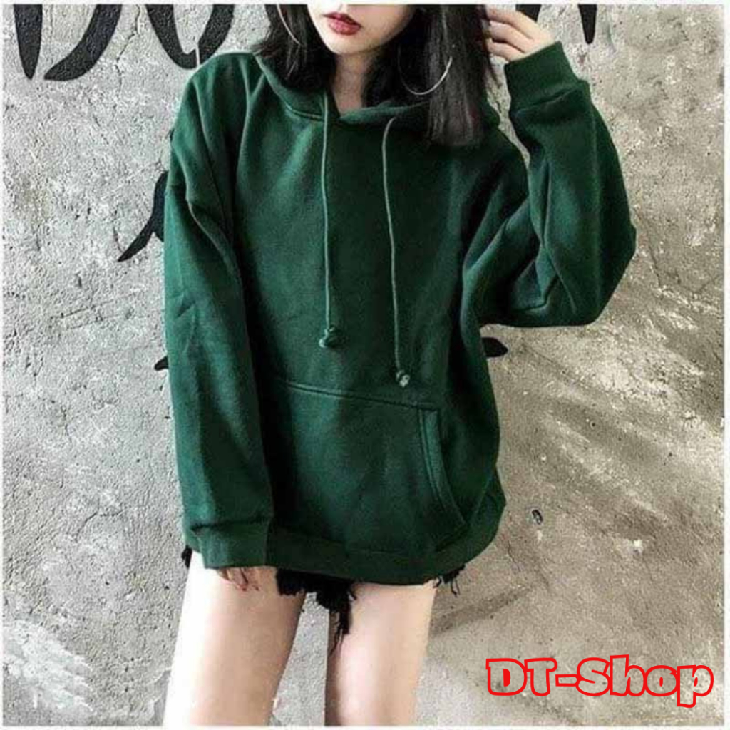 Áo hoodie nam nữ unisex cặp đôi trơn nỉ form rộng có mũ phong cách hàn quốc cute dt_shop M03