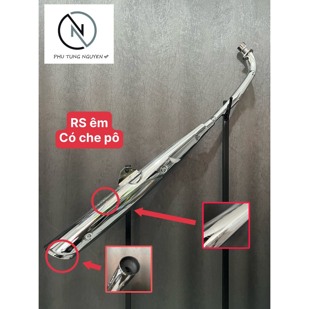Pô xe wave RS , HÀNG CAO CẤP (móc cam xăng, pô zin êm có che pô, pô zin êm không che pô)
