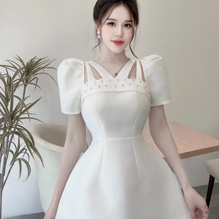 Váy tapta 4 dây hoa laze đá ngực