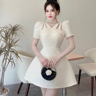 Váy tapta 4 dây hoa laze đá ngực