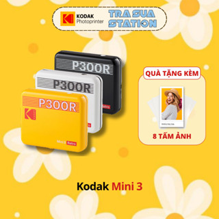Máy in ảnh (kết nối bluetooth) Kodak Mini 3 Retro P300R - Hàng chính hãng - Bảo hành 1 năm - Tặng kèm 8 tấm ảnh