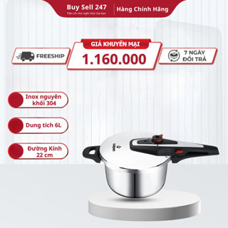 Nồi áp suất Inox nguyên khối 304 Kalpen P2 dung tích 6L, nồi ấp suất bếp từ, hồng ngoại, bếp ga cao cấp công nghệ Đức