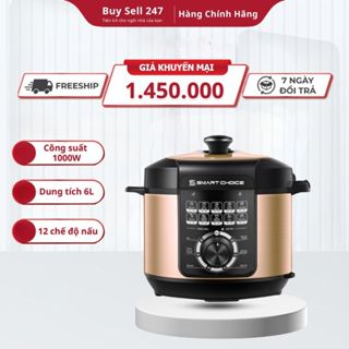 Nồi Áp Suất Cơ SMARTCHOICE SCG-APS002 Lòng Nồi 4 Lớp Công Suất 1000W Dung Tích 6L