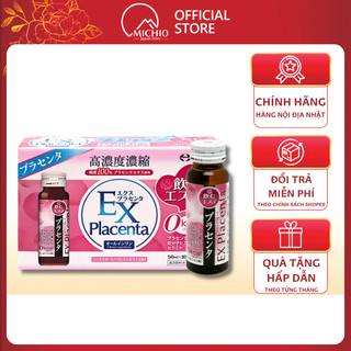 Nước uống bổ sung Collagen Naris ITOH EX Placenta Nhật bản hộp 10 lọ x 50ml, nước collagen uống đẹp da chống lão hóa