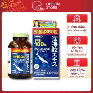 Viên uống sụn vi cá mập Orihiro Squalene 360 viên Nhật Bản hỗ trợ xương khớp, bảo vệ mắt và ngăn ngừa lão hóa