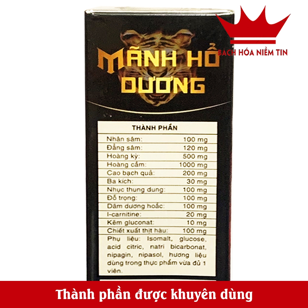 Viên sủi Mãnh hỗ dương - hòa tan nhanh, tác dụng nhanh - giúp bổ thận tráng dương, giảm tiểu đêm, đau lưng