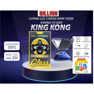 Cường lực KingKong chống nhìn trộm có khung tự dán cho iphone 11 12 13 promax x xr xs max 7 8 plus 14 15 BILLION .
